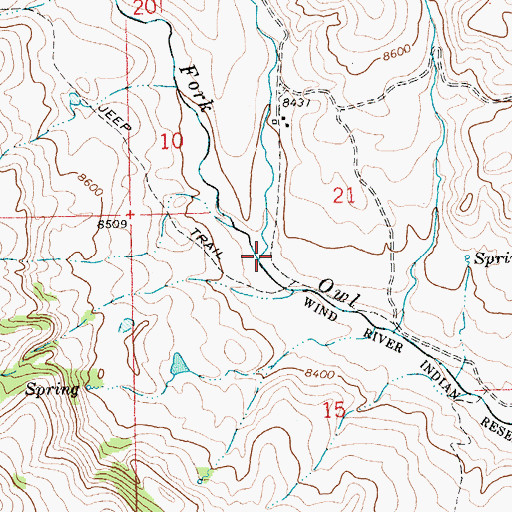 Topographic Map of Rock Creek, WY