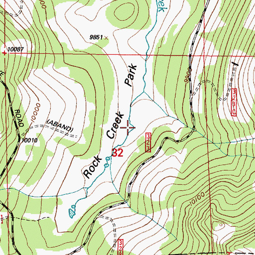 Topographic Map of Rock Creek Park, WY