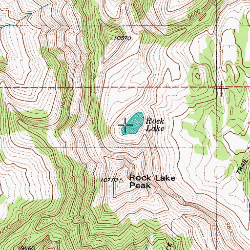 Topographic Map of Rock Lake, WY