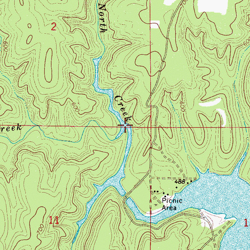 Topographic Map of North Creek, AL