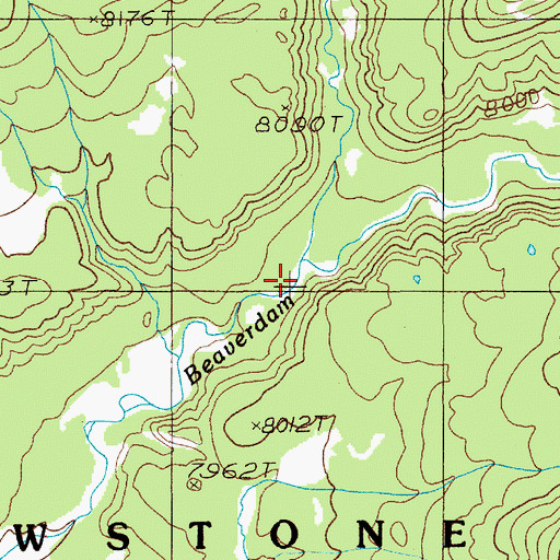 Topographic Map of Rocky Creek, WY