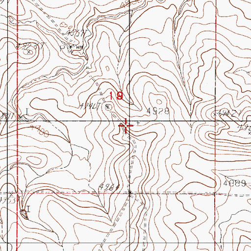 Topographic Map of Roesch Well, WY