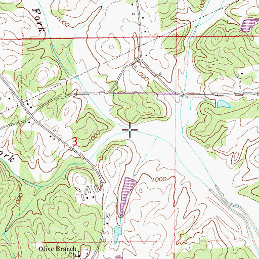 Topographic Map of North Fork Crooked Creek, AL