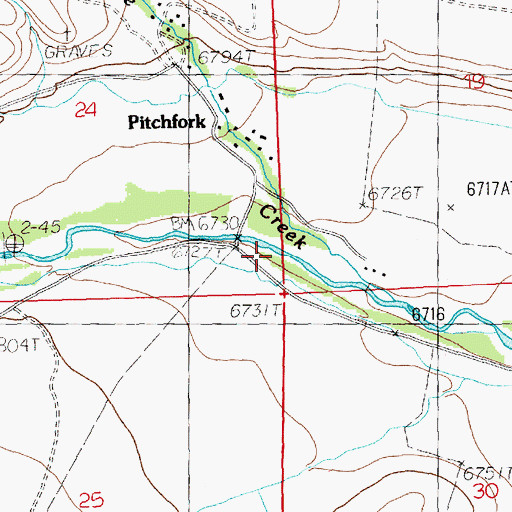 Topographic Map of Rose Creek, WY