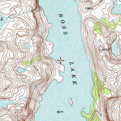 Topographic Map of Ross Lake, WY