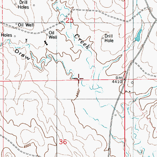 Topographic Map of Rough Draw, WY