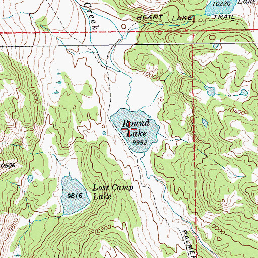 Topographic Map of Round Lake, WY