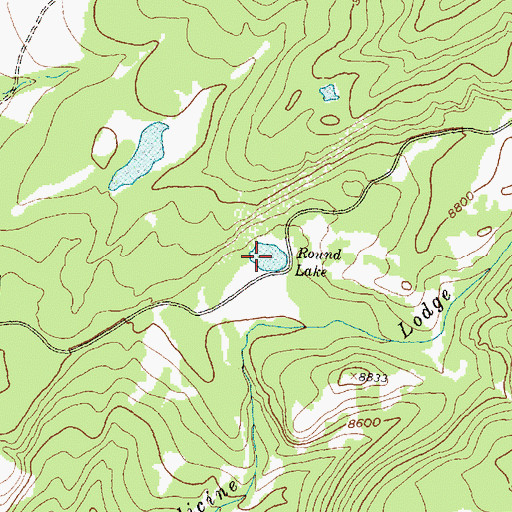 Topographic Map of Round Lake, WY