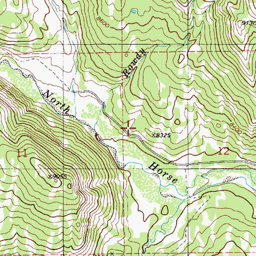 Topographic Map of Rowdy Creek, WY