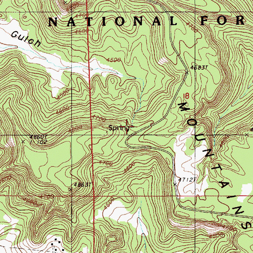 Topographic Map of Ruland Spring, WY