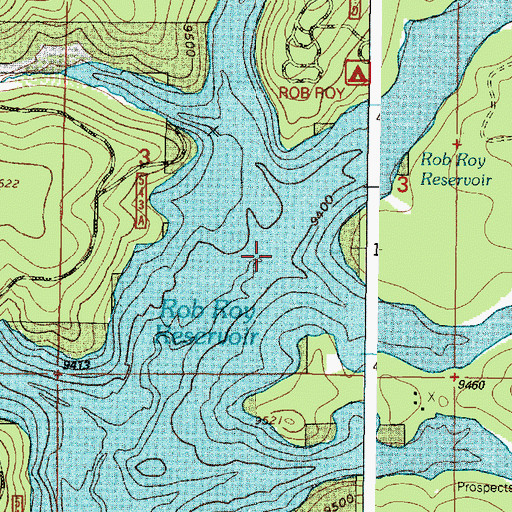 Topographic Map of Rush Creek, WY