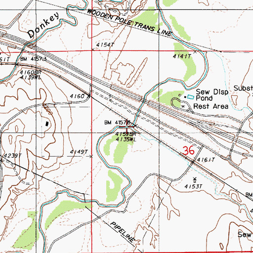 Topographic Map of Rush Creek, WY