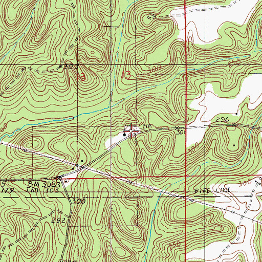 Topographic Map of Oak Grove Church, AL
