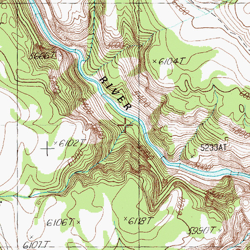 Topographic Map of Russell Creek, WY