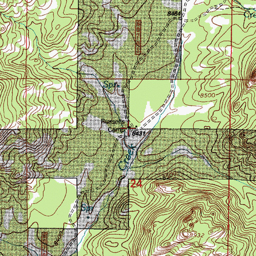 Topographic Map of Russells Camp, WY
