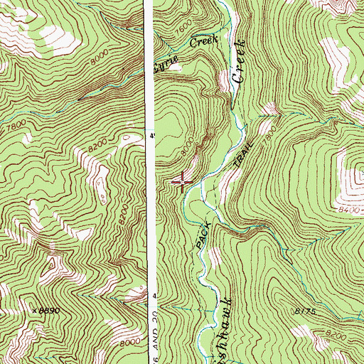 Topographic Map of Ruth Creek, WY
