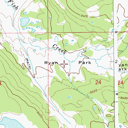 Topographic Map of Ryan Park, WY