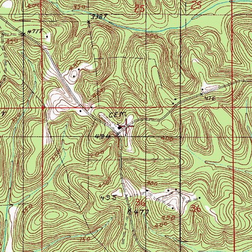 Topographic Map of Oak Grove Church, AL