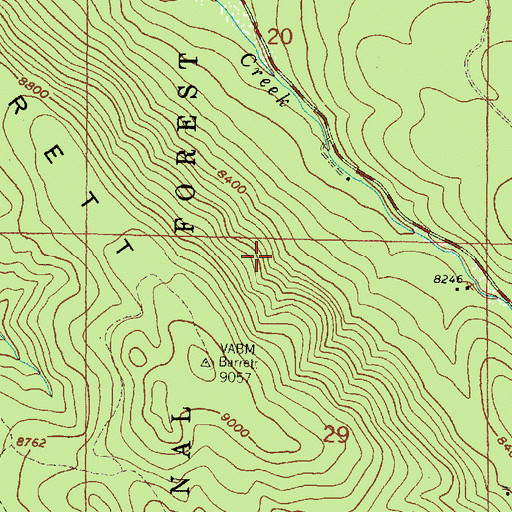 Topographic Map of Ryan Park Ski Course, WY