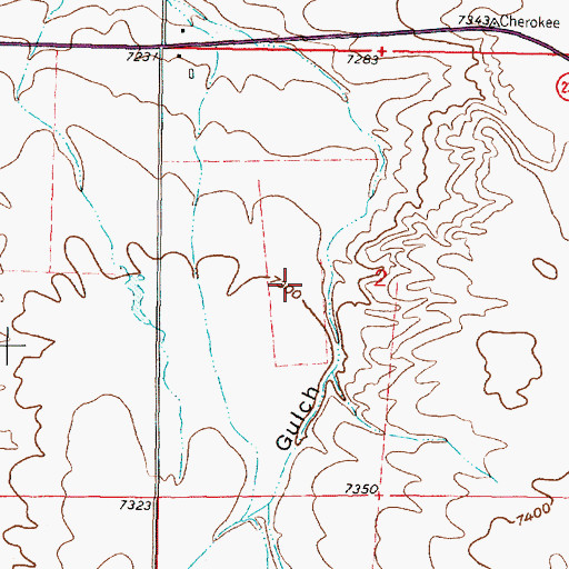 Topographic Map of Rye Gulch, WY