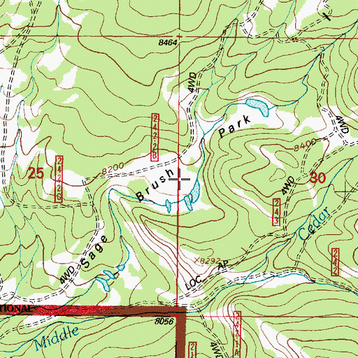 Topographic Map of Sage Brush Park, WY