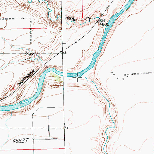 Topographic Map of Sage Creek, WY