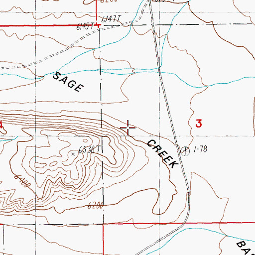 Topographic Map of Sage Creek Basin, WY