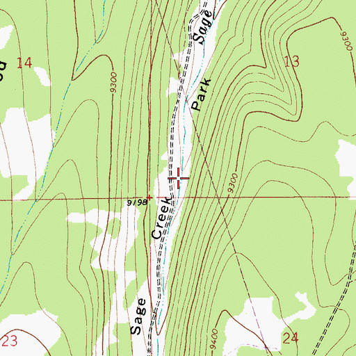 Topographic Map of Sage Creek Park, WY