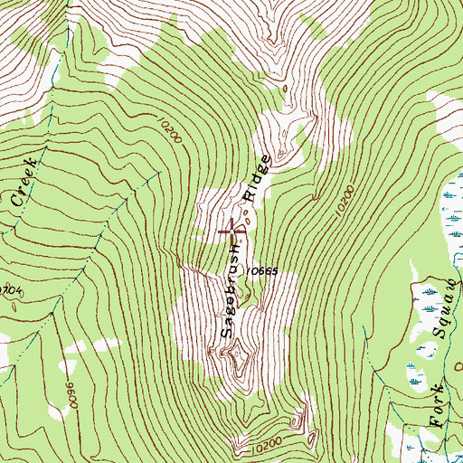 Topographic Map of Sagebrush Ridge, WY