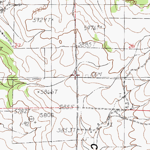 Topographic Map of Saint Albert Church, WY