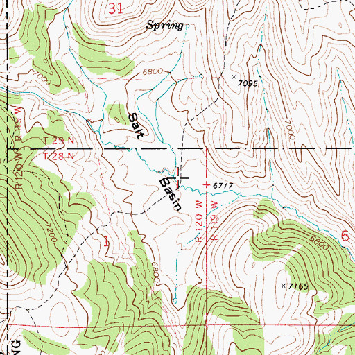 Topographic Map of Salt Basin, WY