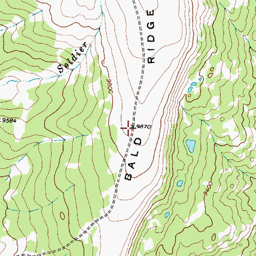 Topographic Map of Bald Ridge, WY