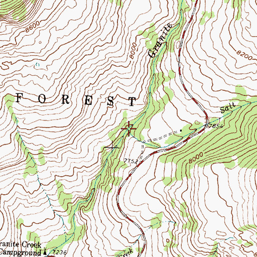 Topographic Map of Salt Creek, WY