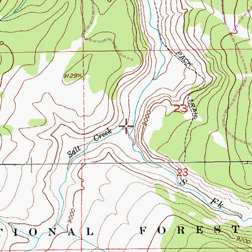 Topographic Map of Salt Creek, WY
