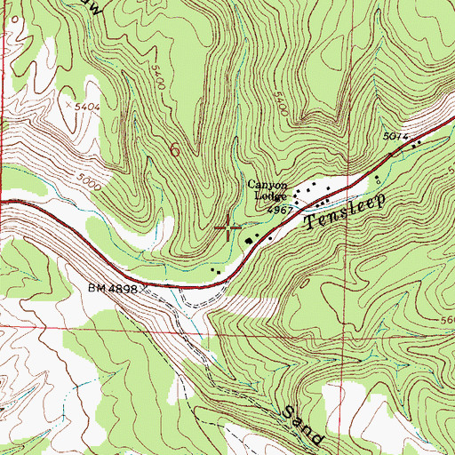 Topographic Map of Salt Lick Creek, WY