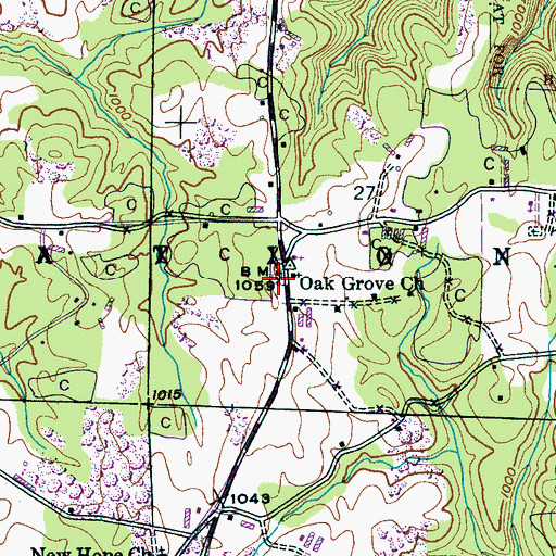 Topographic Map of Oak Grove Church, AL