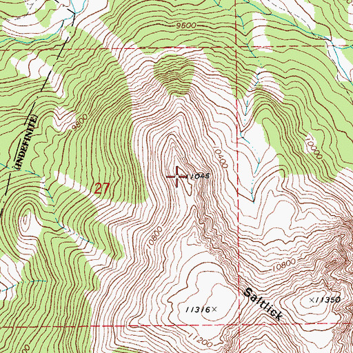 Topographic Map of Saltlick Mountain, WY