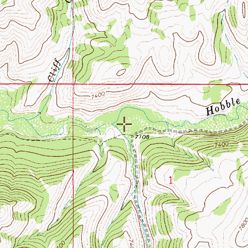 Topographic Map of Sams Creek, WY