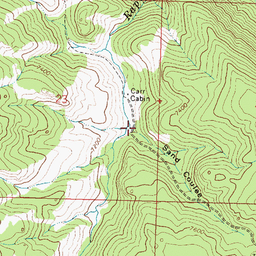 Topographic Map of Sand Coulee, WY