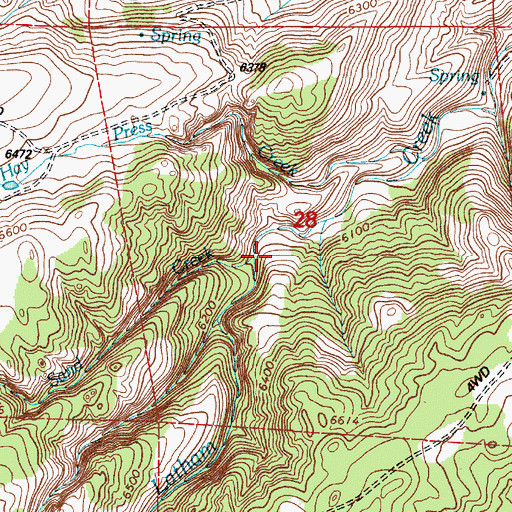 Topographic Map of Sand Creek, WY