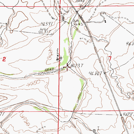 Topographic Map of Sand Creek, WY
