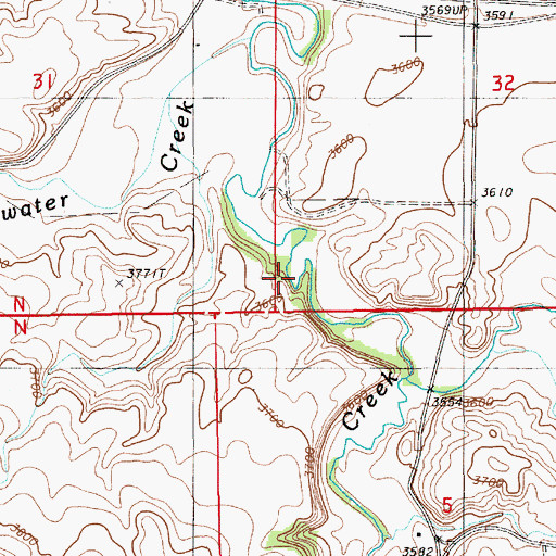 Topographic Map of Sand Creek, WY