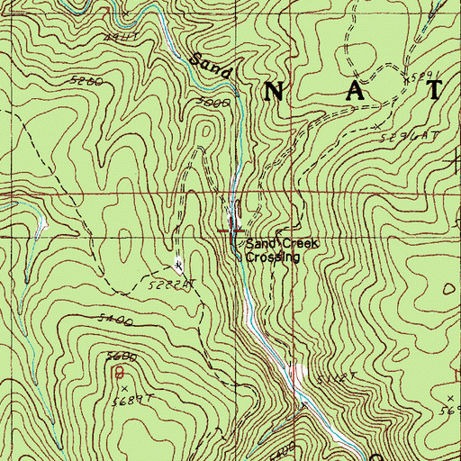 Topographic Map of Sand Creek Crossing, WY