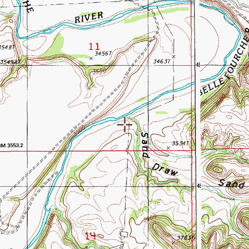 Topographic Map of Sand Draw, WY