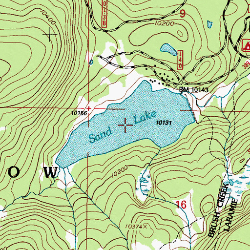 Topographic Map of Sand Lake, WY