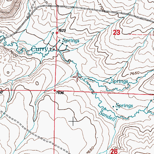 Topographic Map of Sandell Creek, WY