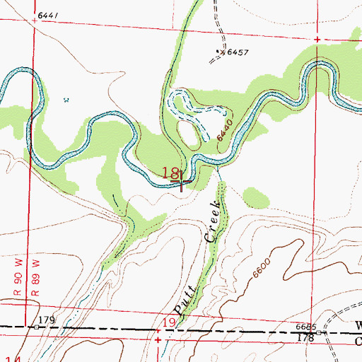Topographic Map of Savery Creek, WY