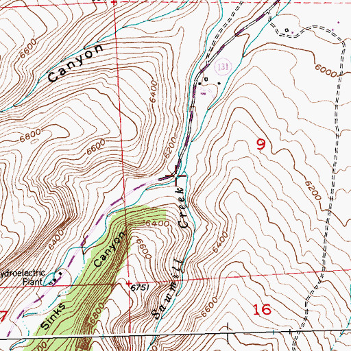 Topographic Map of Sawmill Creek, WY