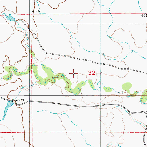 Topographic Map of Sawmill Draw, WY