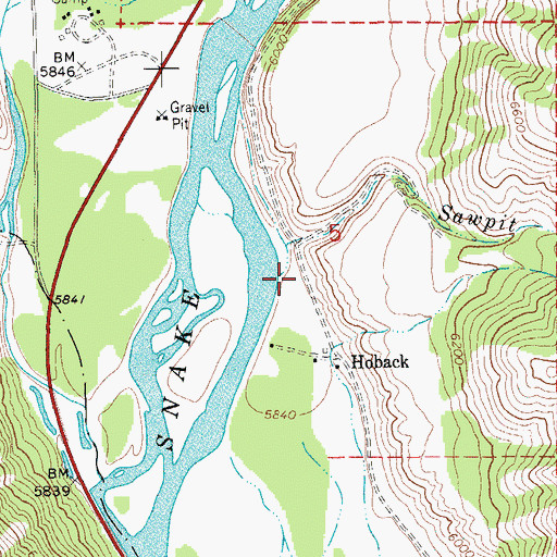 Topographic Map of Sawpit Creek, WY